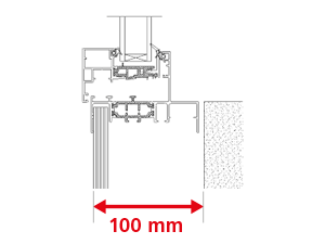 Dormant 95 mm pour Doublage de 100 mm + Aile de Recouvrement Intérieur de 9 mm + Pièce d'Appui 175 mm