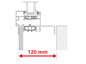 Dormant 115 mm pour Doublage de 120 mm + Aile de Recouvrement Intérieur de 9 mm + Pièce d'Appui 175 mm