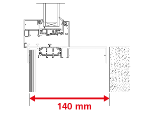 Dormant 135 mm pour Doublage de 140 mm + Aile de Recouvrement Intérieur de 9 mm + Pièce d'Appui 175 mm