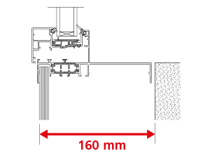 Dormant 155 mm pour Doublage de 160 mm + Aile de Recouvrement Intérieur de 9 mm + Pièce d'Appui 175 mm