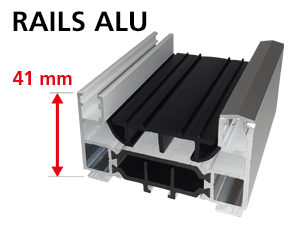 Rails Aluminium Hauteur 41mm et Galets en Polyamide Roulement à Aiguille
