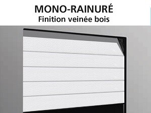 Panneaux Epaisseur 40 mm, Extérieur Finition Veinée Bois Mono-Rainuré, Intérieur Rainuré Stucco (Peau d'Orange) Blanc