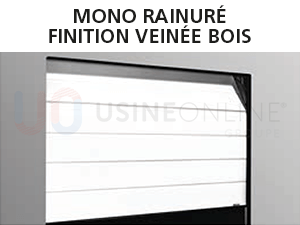Panneaux Épaisseur 40 mm, Extérieur Finition Veinée Bois Mono-Rainuré, Intérieur Rainuré Stucco (Peau d'Orange) Blanc