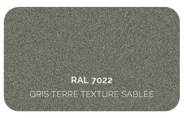 Gris Terre 7022 Finition Structuré Sablé (Cossu, Robuste et Résistant aux Micro Rayures) 