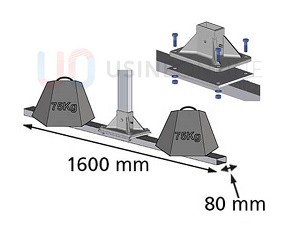 Pieds ST10 + Barre de charge ST27 (la paire) (poids à charge client 75kg x 4)
