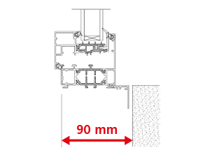Dormant 70 mm + Tapées Rapportées de 17 mm pour Doublage de 90 mm + Pièce d'Appui à Cliper 30 mm