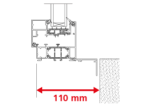 Dormant 70 mm + Tapées Rapportées de 37 mm pour Doublage de 110 mm + Pièce d'Appui à Cliper 60 mm