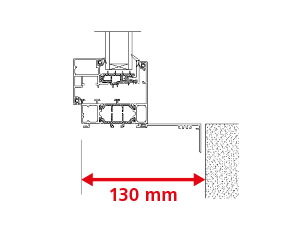 Dormant 70 mm + Tapées Rapportées de 57 mm pour Doublage de 130 mm + Pièce d'Appui à Cliper 100 mm