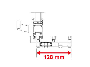 Dormant Épaisseur 128 mm Sans Recouvrement Intérieur Coulissant 3 Rails