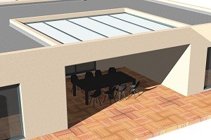 Pose "Patio" Entre 4 Murs - Fourniture Équerres SAIEX11 (2 Côtés Latéraux + Face) + Cornières VB23 x3 + Profil Mural