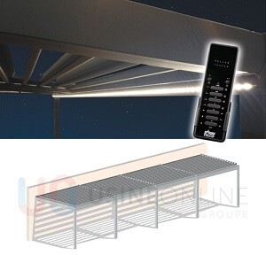 LED 4 Modules Coffre Avant (Opposé au Mur) 3500°K Blanc Médian 3000 Lumens (30 leds/m) + Télécommande Groupée Intensité Variable