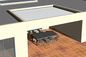 Pose "Patio" Entre 4 Murs - Fourniture Équerres SAIEX11 (2 Côtés Latéraux + Face) + Cornières VB23 x3 + Profil Mural