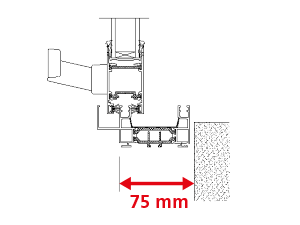 Dormant 70 mm pour Doublage 75 mm Coulissant 2 Rails + Pièce d'Appui à Cliper 30 mm