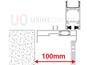 Dormant 95 mm pour Doublage de 100 mm + Aile de Recouvrement Intérieur de 16 mm Coulissant 2 Rails