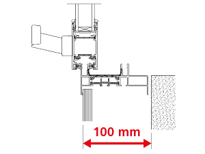 Dormant 95 mm pour Doublage de 100 mm + Aile de Recouvrement Intérieur de 12 mm + Pièce d'Appui 138 mm - Coulissant 2 Rails