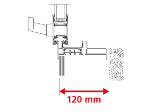 Dormant 115 mm pour Doublage de 120 mm + Aile de Recouvrement Intérieur de 12 mm + Pièce d'Appui 138 mm - Coulissant 2 Rails