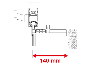 Dormant 135 mm pour Doublage de 140 mm + Aile de Recouvrement Intérieur de 12 mm + Pièce d'Appui 158 mm - Coulissant 2 Rails