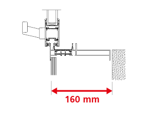 Dormant 155 mm pour Doublage de 160 mm + Aile de Recouvrement Intérieur de 12 mm + Pièce d'Appui 198 mm - Coulissant 2 Rails