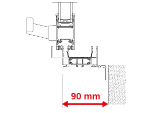 Dormant 70 mm + Tapées Rapportées de 17 mm pour Doublage de 90 mm + Pièce d'Appui à Cliper 30 mm - Coulissant 2 Rails