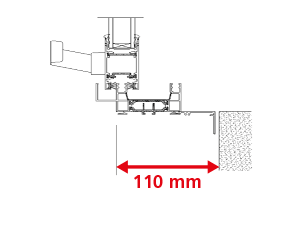 Dormant 70 mm + Tapées Rapportées de 37 mm pour Doublage de 110 mm + Pièce d'Appui à Cliper 60 mm - Coulissant 2 Rails