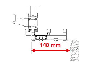 Dormant 133 mm + Tapées Rapportées de 7 mm pour Doublage de 140 mm + Pièce d'Appui à Cliper 30 mm - Coulissant 3 Rails