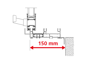 Dormant 133 mm + Tapées Rapportées de 17 mm pour Doublage de 150 mm + Pièce d'Appui à Cliper 30 mm - Coulissant 3 Rails