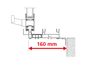 Dormant 133 mm + Tapées Rapportées de 27 mm pour Doublage de 160 mm + Pièce d'Appui à Cliper 60 mm - Coulissant 3 Rails