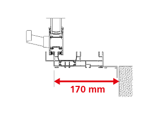 Dormant 133 mm + Tapées Rapportées de 37 mm pour Doublage de 170 mm + Pièce d'Appui à Cliper 60 mm - Coulissant 3 Rails