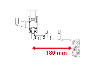 Dormant 133 mm + Tapées Rapportées de 47 mm pour Doublage de 180 mm + Pièce d'Appui à Cliper 60 mm - Coulissant 3 Rails