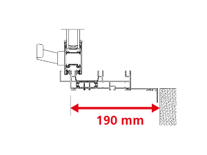 Dormant 133 mm + Tapées Rapportées de 57 mm pour Doublage de 190 mm + Pièce d'Appui à Cliper 100 mm - Coulissant 3 Rails