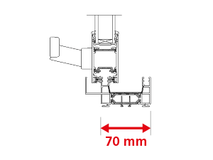 Dormant Épaisseur 70 mm Sans Recouvrement Intérieur Coulissant 2 Rails