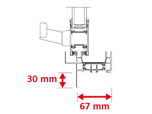 Dormant Épaisseur 70mm + Recouvrement Int 30x3mm + Habillage Ext 60x40mm + Capot d'Appui 100x80mm Coulissant 2 Rails