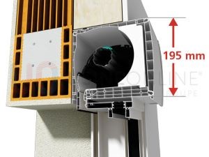 Coffre INTÉRIEUR, Hauteur Coffre 195 mm NON COMPRISE dans la Hauteur de la Menuiserie (Hauteur Saisie sur le Configurateur)