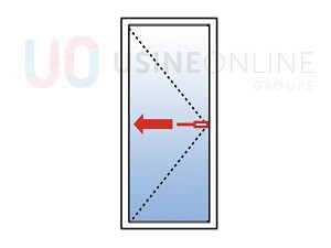 Porte 1 Vantail Tirant Gauche (Poignée à Droite Tirant sur la Gauche) - Vue de l'Intérieur