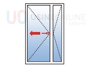 2 Vantaux Inégaux, Ouvrant Principal à Gauche, Ouvrant Secondaire à Droite (Vue de l'Intérieur)