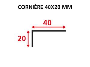 Lot de 3 Cornières ALU 40 x 20 x 2950 mm (même coloris que la menuiserie)