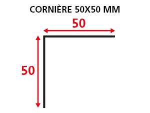 Lot de 3 Cornières ALU 50 x 50 x 2950 mm (même coloris que la menuiserie)