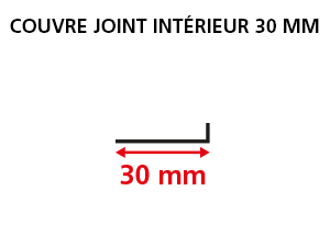 Lot de 3 Couvre-joints ALU 30 mm x 2950 mm coupe droite (même coloris que la menuiserie)