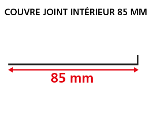 Lot de 3 Couvre-joints ALU 85 mm x 2950 mm coupe droite (même coloris que la menuiserie)