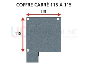 Coffre Aluminium Carré 115 x 115 mm
