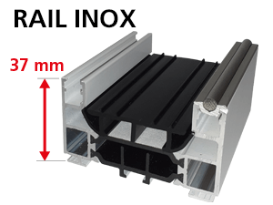 Rails Inox Hauteur 37mm et Galets en Inox Roulement à Aiguille (recommandé bord de mer)