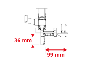 Dormant Épaisseur 118 mm Coulissant 2 Rails + Recouvrement Int 36x20 mm + Habillage Ext 60x40mm + Capot d'Appui 100x80mm