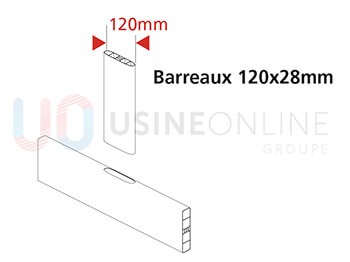 Barreaux 120x28 mm