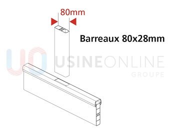 Barreaux 80x28 mm