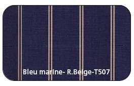 Rayée Bleu Marine Beige T507