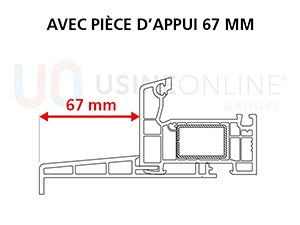 Avec une pièce d'appui rapportée 67 mm