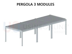 X2 Cornières Plates d'Étanchéité Thermolaquées pour la Jonction de Chaque Module "Option Pergola Auto-Portée 3 Modules"