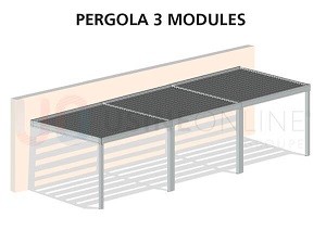 X2 Cornières Plates d'Étanchéité Thermolaquées pour la Jonction de Chaque Module "Option Pergola Adossée 3 Modules"