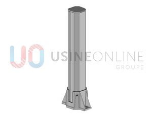 Avec Poteau d’Angle CL05 sur Platine ST3603A + Chapeau EB70X70 