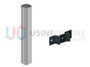 Avec Poteau Intermédiaire Pose Applique CL06B + Profil CL08 + Chapeau EBMC14 + Chapeau EBMC16 + Platine ST54